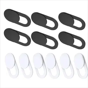 Ultra Slim Webcam Cover 12 Pack (6 White 6 Black) | Discreet Privacy Protection for Laptops, Smartphones, Tablets & All Devices