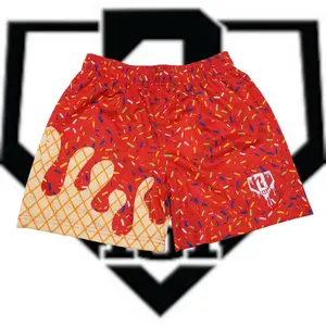Baseball Lifestyle 101 Ice Cream Drip Youth Shorts, Melting Drip Athletic Shorts, Lightweight Breathable Gym & Streetwear Shorts