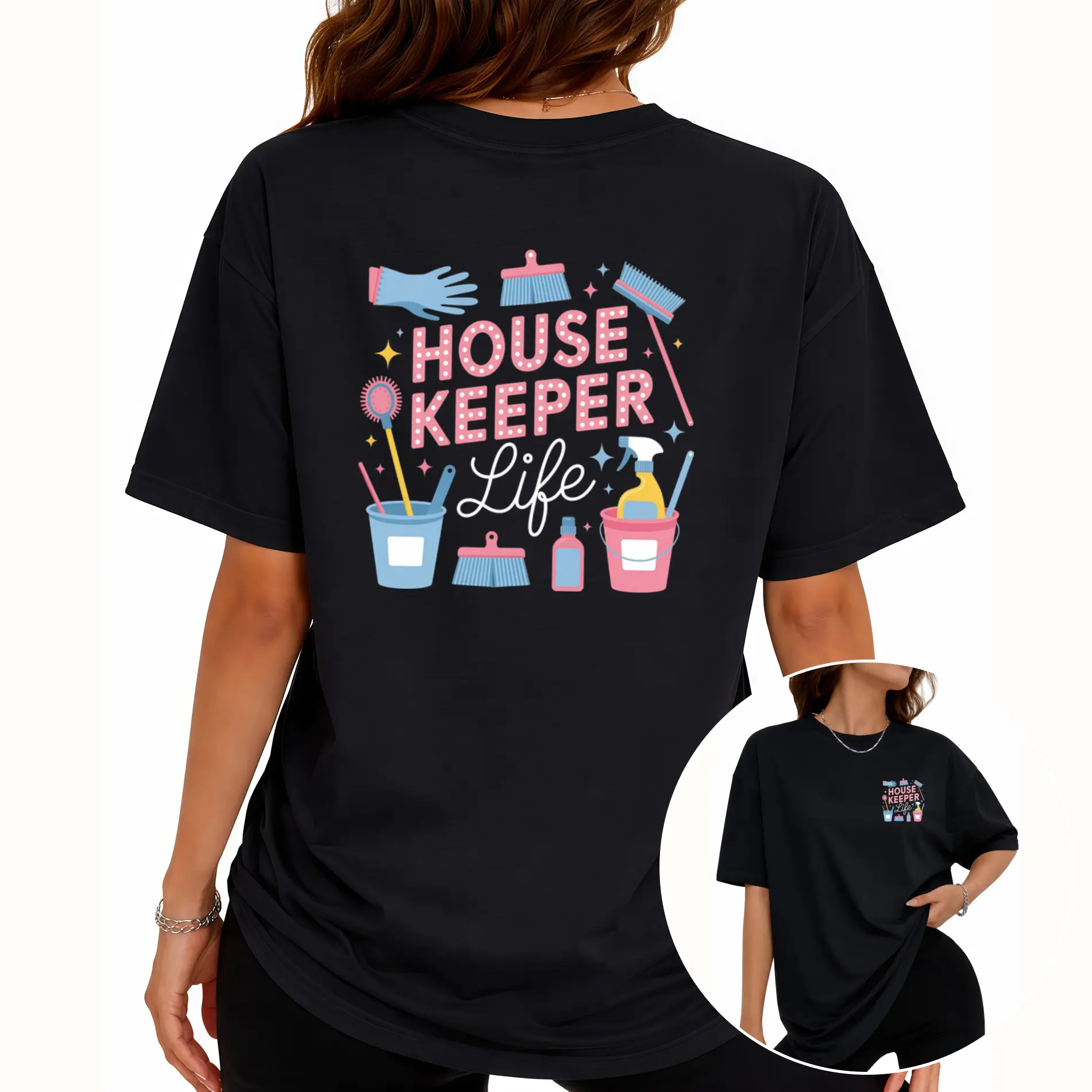 Comfortable Pure T-Shirt for Women, Designed for Housekeepers And Cleaning Tasks