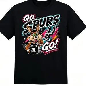 Spurs Cheering Compression T-Shirts - Men's & Women's Basketball Fan Game Day Tops, Short-Sleeve Sports Jerseys for Workouts