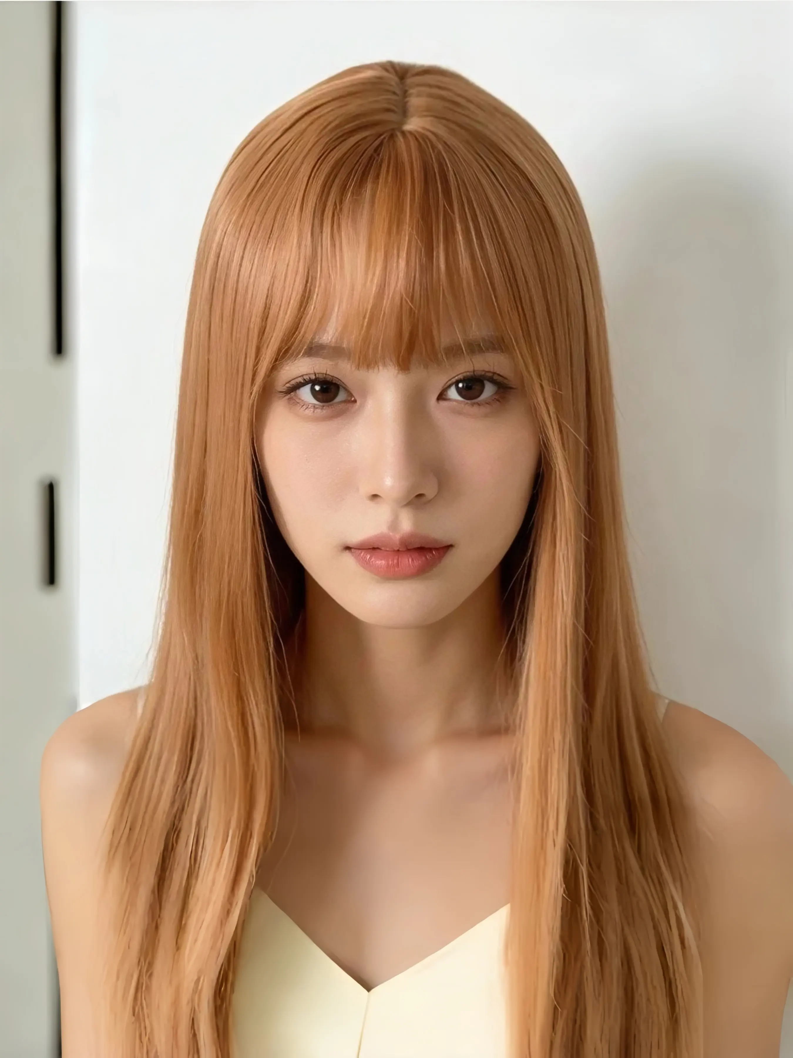 Light Straight Hair Synthetic Wig with Bangs, Smooth Daily Wear, Multi-Purpose Wig, Quick Hairstyle Change, All Seasons, Straight Synthetic Wigs