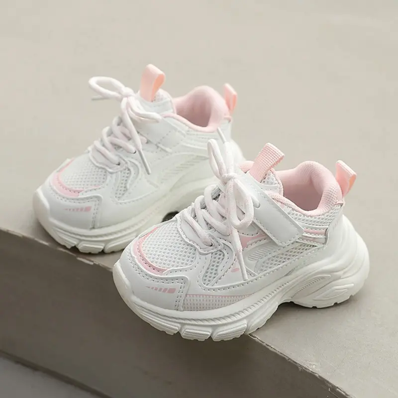 2026 Spring Five-Color Casual Comfort Dad Shoes, Mesh Breathable Velcro Sports Shoes, Anti-Slip Soft Sole Kids Shoes, Nonslip Trainers
