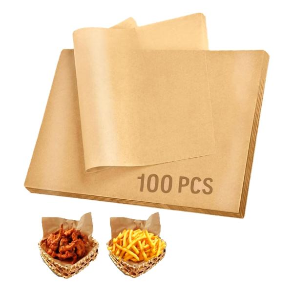 Unbleached Parchment Paper Sheets for Baking,Parchment Paper for Baking Brown Baking Paper(100Pcs)