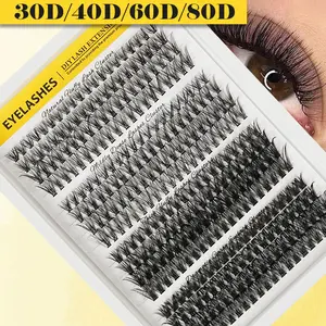 Thick Clustered Eyelash Extensions D Curl, Volumized False Eyelashes, Perfect for Travel & Daily Wear, Enhance Your Look Instantly, Ideal Gift Idea