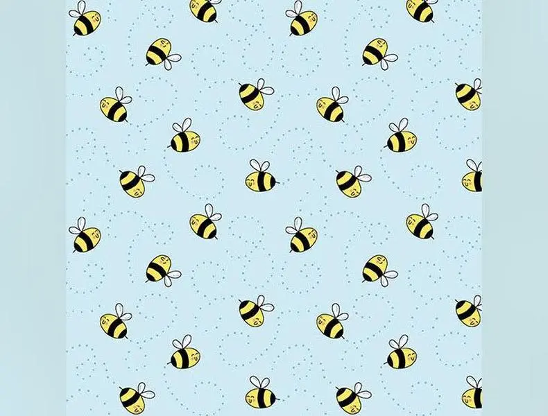 Sunny Honey | Blue Buzzy Bees by Amy Latta Creations for Andover Fabrics | A-1577-B