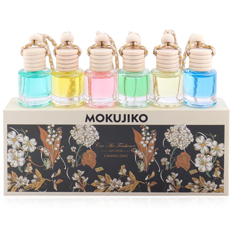 6-Pack Christmas Car Essential Oil Aromatherapy – Suspended Air Freshener for Cars & Homes, Natural Auto Interior Diffuser (Unisex) – Durable for Holiday Drives