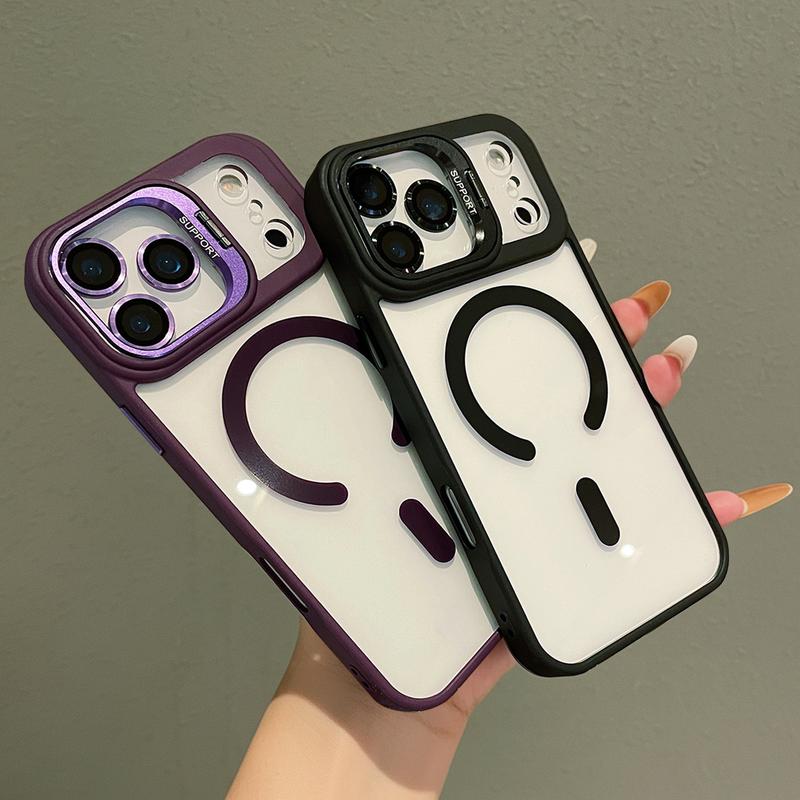 Apple iPhone 17 16 15 14 13 12 Max Plus Pro Magnetic Mobile Phone Case with MagSafe Camera Ring Holder, Military-Grade Protection, Anti-Fall, Non-Yellowing, Wireless Casing Protector Cover, Black Silicone Apple iPhone 17 16 15 14 13 12 Max Plus Pro Magnetic Mobile Phone Case with MagSafe Camera Ring Holder, Military-Grade Protection, Anti-Fall, Non-Yellowing, Wireless Casing Protector Cover, Black Silicone