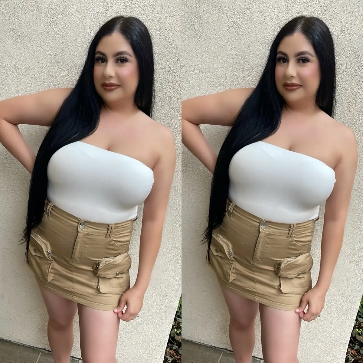 Khaki Cargo Skirt