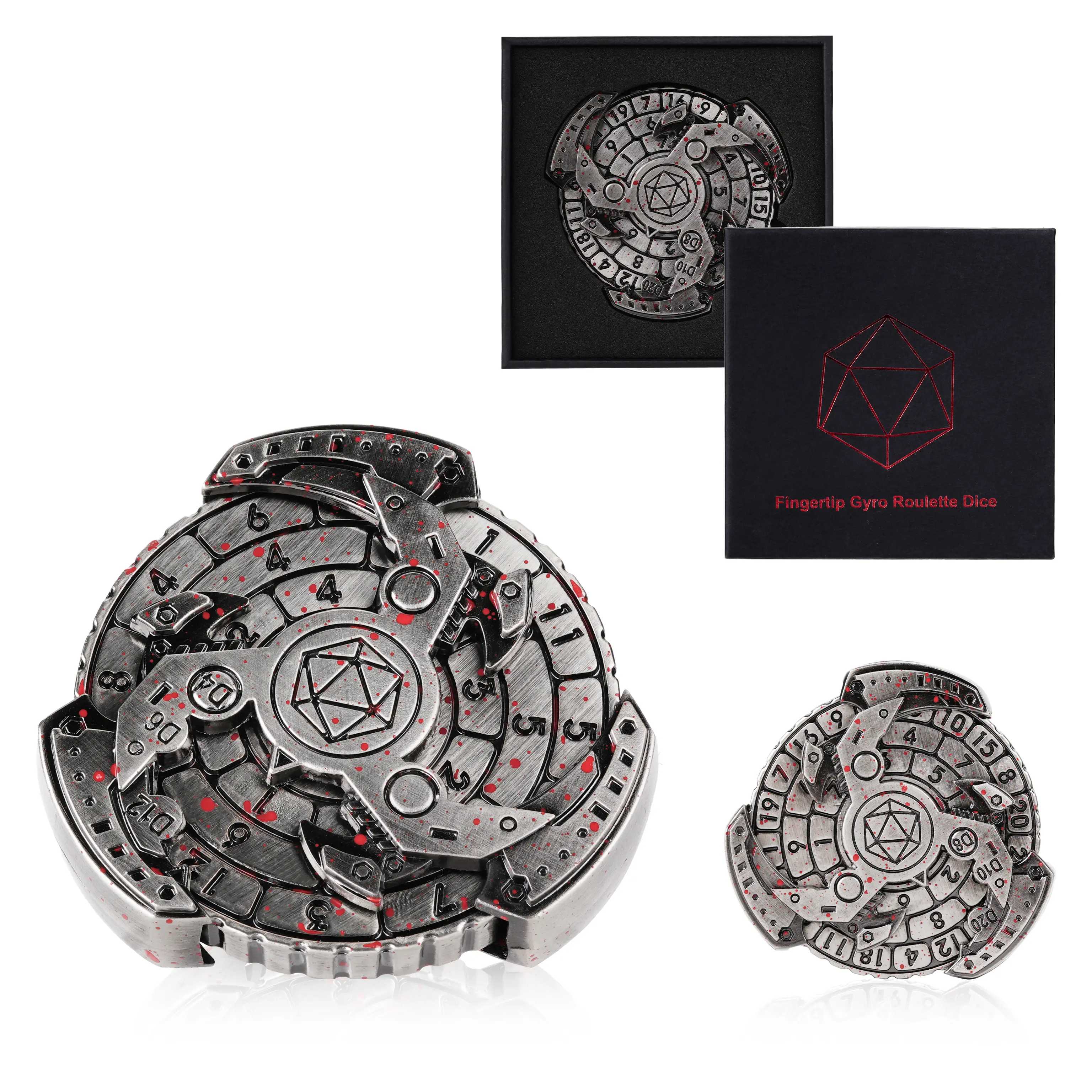 Mechanical Dragon Spinner Dice, 7-in-1 Heavy Metal DND Dice Wheel with Rotating Design, Premium Zinc Alloy RPG Dice for Dungeons & Dragons Pathfinder Warhammer 40K Tabletop Games, Unique Fidget Toy & Collector Gift