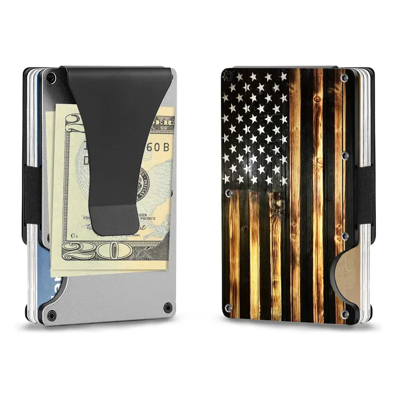VTLASK Men's Slim RFID Blocking Wallet - Genuine Leather Minimalist Bifold With Carbon Fiber Look - View #11
