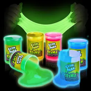 Glow in The Dark Slime – 6 Pack Neon Party Favors for Kids, Sensory Toy for Boys & Girls Ages 5+, Non-Toxic, Stretchy, Gooey Fun – Birthday, Halloween, Classroom & Treat Bags