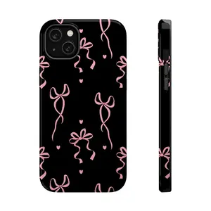 Pink Coquette Bow Pattern Phone Case for iPhone 17 16 15 14 13 12 Pro Max Samsung S24 Ultra, Girly Trendy Gift