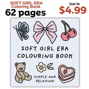 Easter Gift  Soft Girl Era Coloring Book (Simple and Relaxing Bold Designs for Adults & Kids Simple and Relaxing Colouring Books Paperback