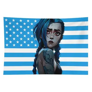 1pc 60x40in Jinx Cotton Wall Tapestry Poster, Home Textile Decor for College Dorms, Living Rooms, Ideal Gift for Home Decor Enthusiasts,summerwins