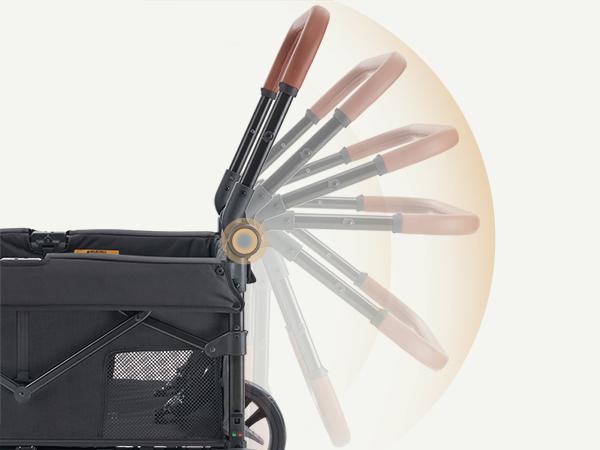 HARPPA Foldable 4 Seater Stroller Wagon, Mosquito Net & Canopy UPF50+, Stroller for Baby Toddler with Storage Bag, All-Terrain Wheels, Adjustable Handle & Cup Holder, Snack Tray