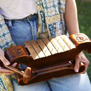 Indonesian Decorative Gamelan Musical Instrument Wood Carving, Xylophone