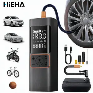 HIEHA 2026  Wireless Portable Tire Inflator - 180PSI air compressor, car tire inflator with digital pressure gauge and LED light - cordless inflator for cars, motorcycles, bicycles, and balls, emergency air pump.