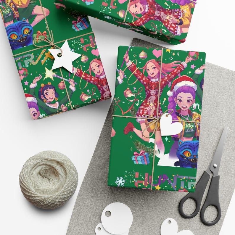 Kpop Demon Hunters Huntrix Christmas Festive Gift Wrap Papers for ...