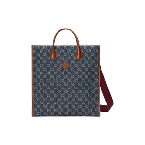 Women's Gucci Interlocking G Logo Denim Tote Bag - High Quality, Premium Shoulder Bag, Unisex Medium Size for Hand or Shoulder Carry, High Quality Bag