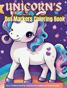 Unicorn's Dot Markers Coloring Book: Fun & Creative Adventure for Toddler & Preschool Coloring Activity: 50 Cute and Easy Unicorn-Themed Coloring ... Markers, Bingo Dabbers & Dauber Coloring Fun Paperback – Large Print, February 24, 2025