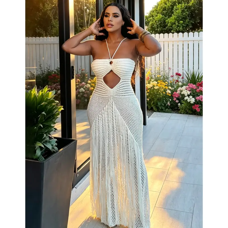 Crochet fringe dress - TikTok Shop