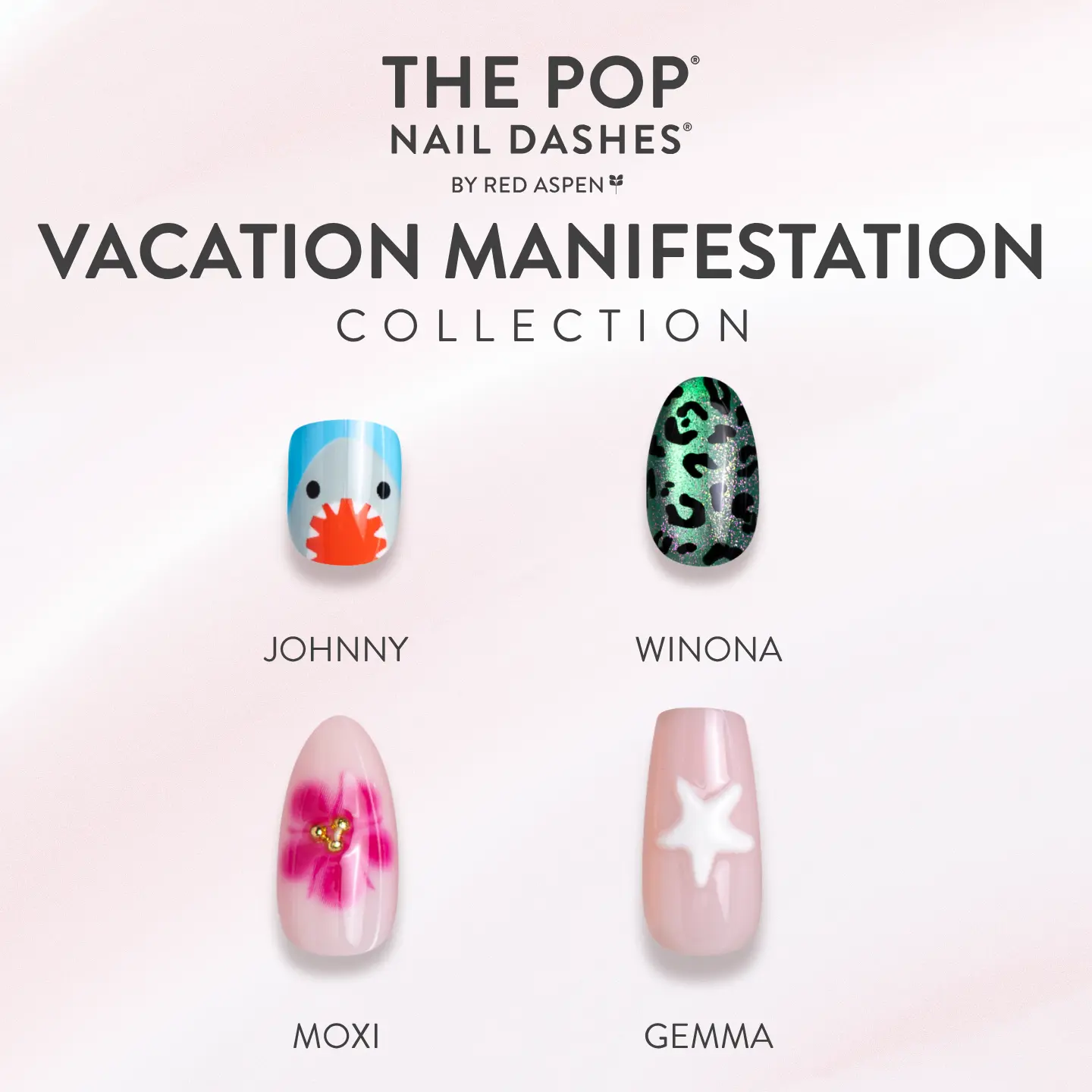 Red Aspen The POP: Vacation Manifestation Press On Nails Collection Salon-Quality Damage-Free 2-Week Wear Nail Dashes