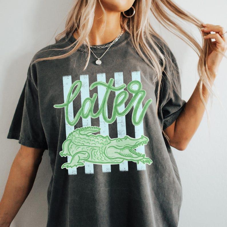 Comfort Colors Vintage Later Gator Tshirt, See You Later Alligator T-shirt, Trendy Vacation T-shirt, Crocodile Graphic Funny Quote Beach Summer Tee