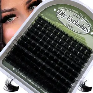 200D/180D/160D/100D/80/50D Fluffy Eyelash Clusters Set, Thick Single False Lashes, D Curl 8-16mm, Daily Makeup, Wedding, Party, Halloween, Eyelash Extension