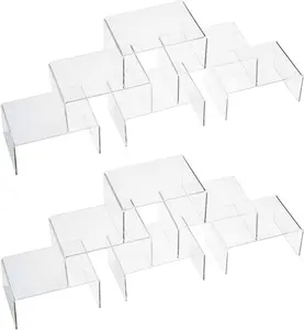 12 Pack Clear Acrylic Display Stand Crafts Stand Cupcake Risers 4" x 3''x 2''