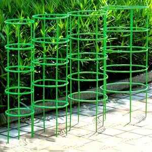 60pcs Stackable Green Plastic Plant Trellis Outdoor Supports - Durable Garden Pruning & Plant Decoration Rings for Flowers, Vegetables, Climbing Plants - Gardening Tools & Supplies, Plant Supports, Plant Climbing Stakes, Sturdy Construction