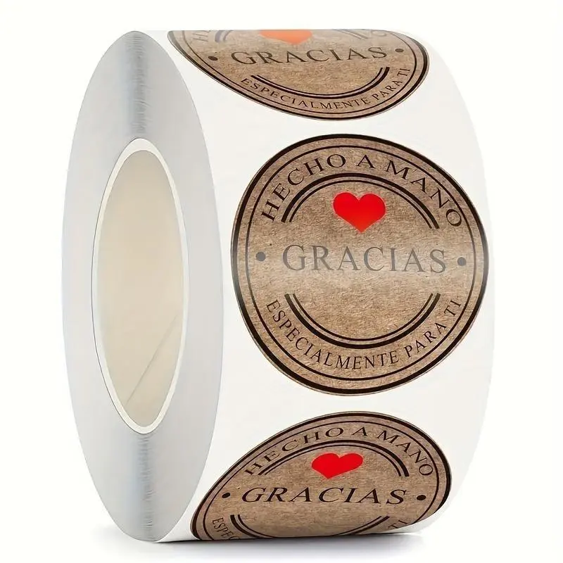 Charming 500pcs Heart-Shaped Sealing Stickers, Sticky Labels - Multipurpose for Bakery, Wedding Favors & Gift Packaging