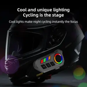 MOKATA 2026 Zinc Alloy Motorcycle Helmet Bluetooth Headset  | 40 Hours Battery Life | IP65 Waterproof | RGB Colorful Lighting Effects | AI Voice Assistant bluetooth-compatible Motorbike