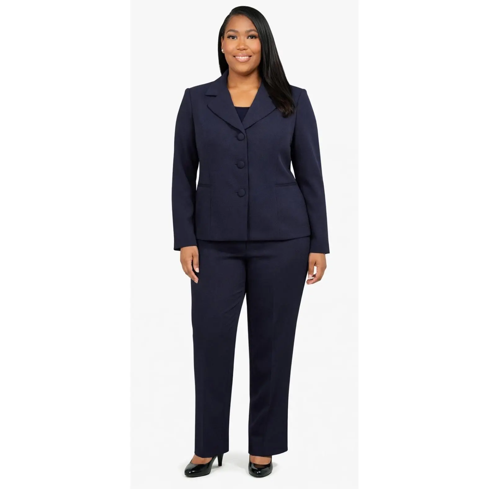 Navy 3-Piece Pant Suit with Dickie Front – Tailored Elegance for Every Occasion