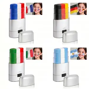 baseball face paint & Portable Waterproof Face & Body Paint Stick ,Blendable Safe Glare Reduction Flag Green White and Red Eye Face Paint for Party Sporting National Events Makeup Cosmetic