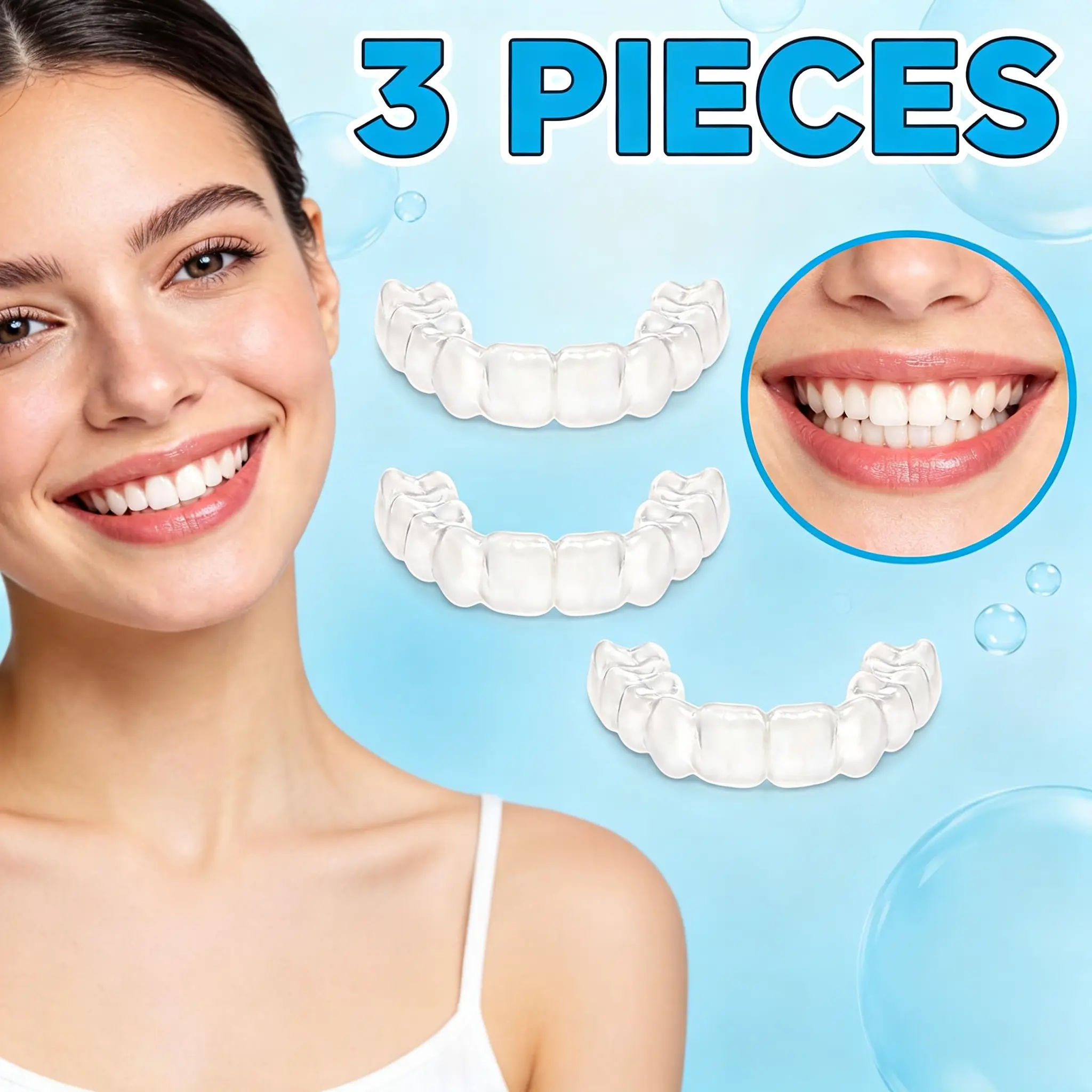 【3PC】No-Glue Adjustable Dentures – InstantGapFilling, Portable Temporary Teeth for Effortless Oral Beauty Transformation Reusable Cover Gaps Perfect Confidence Boost