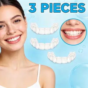 【3PC】No-Glue Adjustable Dentures – InstantGapFilling, Portable Temporary Teeth for Effortless Oral Beauty Transformation Reusable Cover Gaps Perfect Confidence Boost