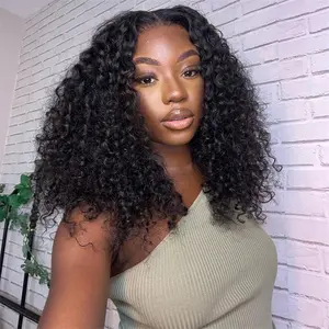 [West Kiss] Deep Wave Short Bob 13x4 Lace Front Human Hair Wig Pre Plucked Pre Bleached Knots with Natural Hairline