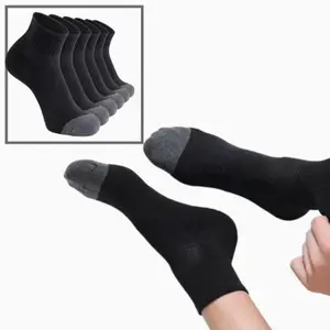 6 Pairs Men's Quarter Ankle Socks with Cushion Athletic Running Hiking Cushion Performance Comfortable Breathable Sports Socks