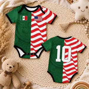 Custom Unisex #Mexico USA# Baby Bodysuit | Custom Name and Number Baby Jersey | #Mexican American Baby Outfit | Baby Clothes, Baby Shower Gift