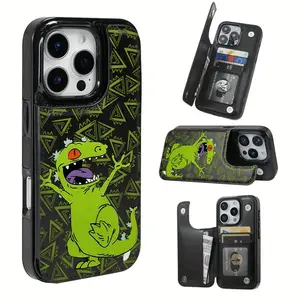Fun dinosaur pattern design, this practical TPU phone case features a card slot function, capable of holding various cards such as bank cards and public transportation cards. Suitable for iPhone 17/16/15/14/13/12, a holiday gift.,summerwins summerwins