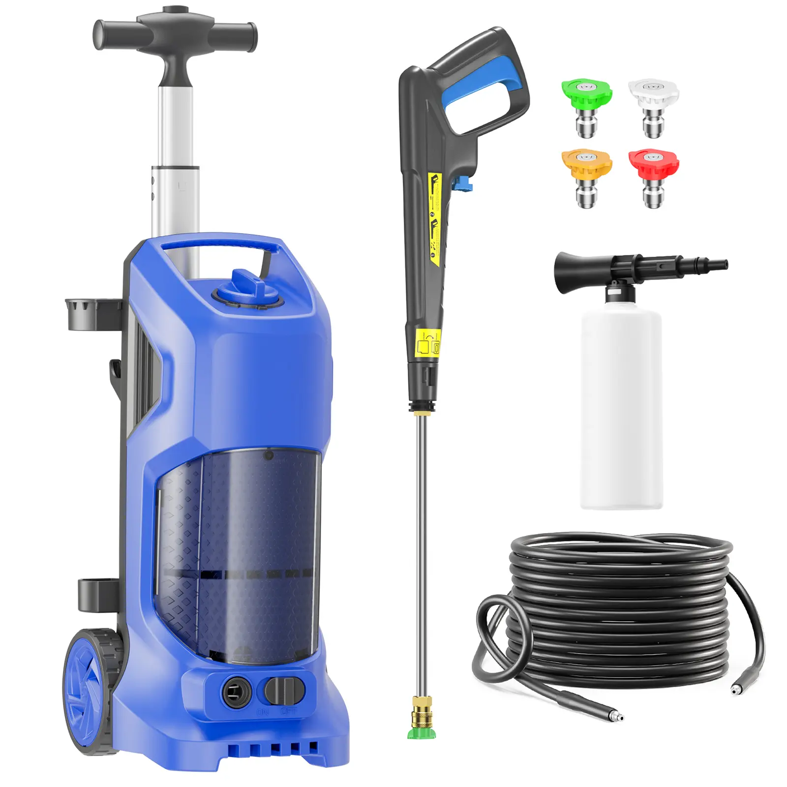 4200PSI 3.6GPM Electric Pressure Washer, Multi-Surface Cleaning, Efficient Grime Removal, with 4 Adjustable Nozzle, 500ML Soap Bottle, Total Stop System for Car Wash, Home, Patio Cleaning