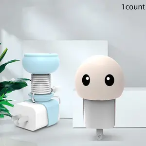 Cute Cable Organizer Box, Compatible with USB-C/ Lightning/ a Ports, Compact Stand Design, Ideal for Desk, Travel, Wall Use, Cable Management