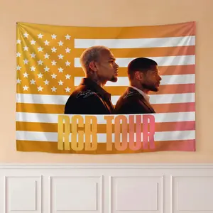 R&B Concert Vibe Wall Tapestry Large Size – Aesthetic Music Tour Inspired Room Decor, Gradient Flag Style Fabric Poster for Bedroom Living Room Dorm