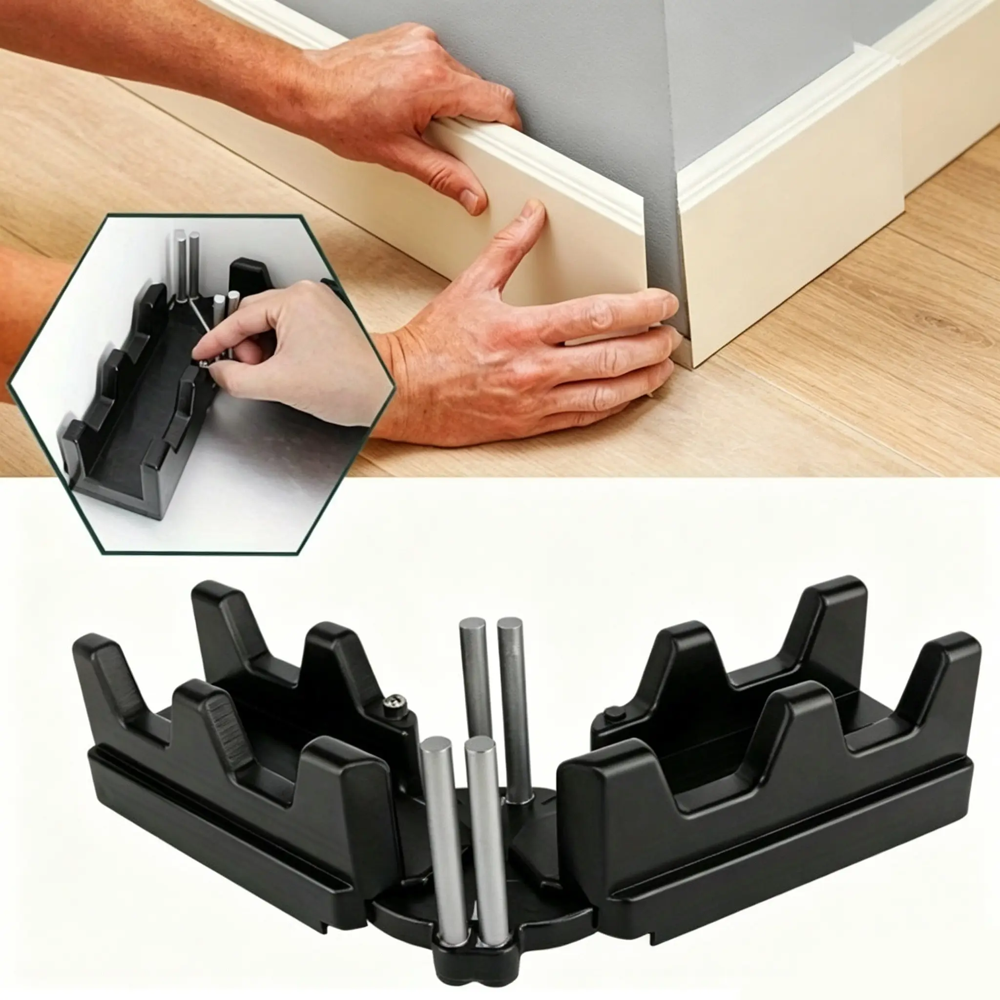 Woodworking Bevel Locator, Baseboard Door Frame Corner Cutter Tool, Multi-Angle Manual Cutting Saw Box, Home Use Woodworking Tool, Precision, Diy, Workshop, Design, Compact, Project