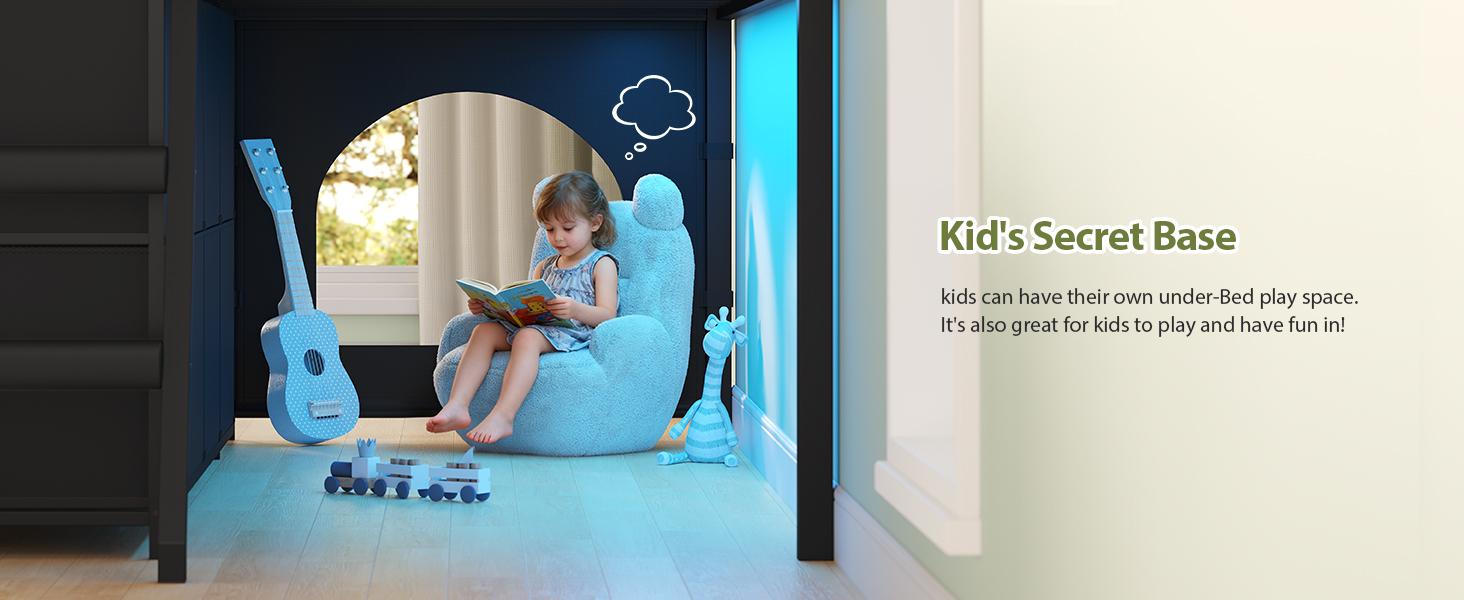 Twin Size Low Loft Bed with 8 Storage Drawers & Toy Organizer, Metal Loft Bed with RGB Lights, 13" H Safety Guardrail, Play Zone, Heavy Duty Twin Low Loft Bed with 2-Step Ladder & Anti-Tip Kit, No Box Spring Needed, Black