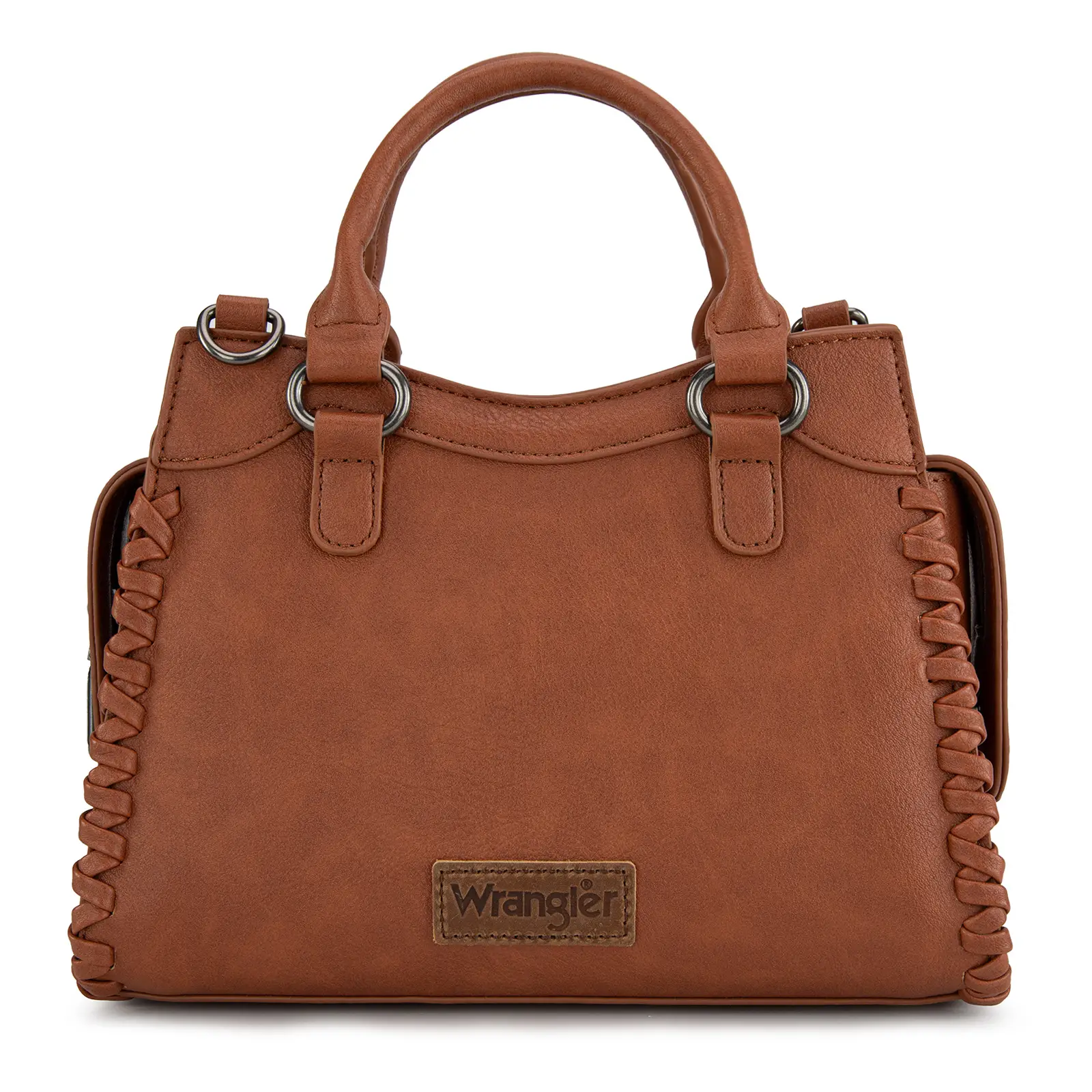 Wrangler Carry-All Whipstitch Braided Fall Purses for Women Small Crossbody Purse and Handbags with Detachable Strap & Secure Top Zipper Closure