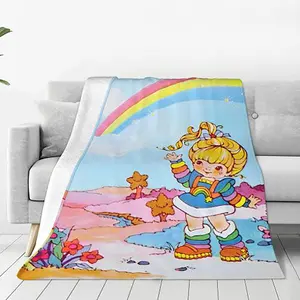 Cartoon Movie Cute Girl Flannel Throw Blankets Blankets for Home Office Super Warm Plush Thin Quilt