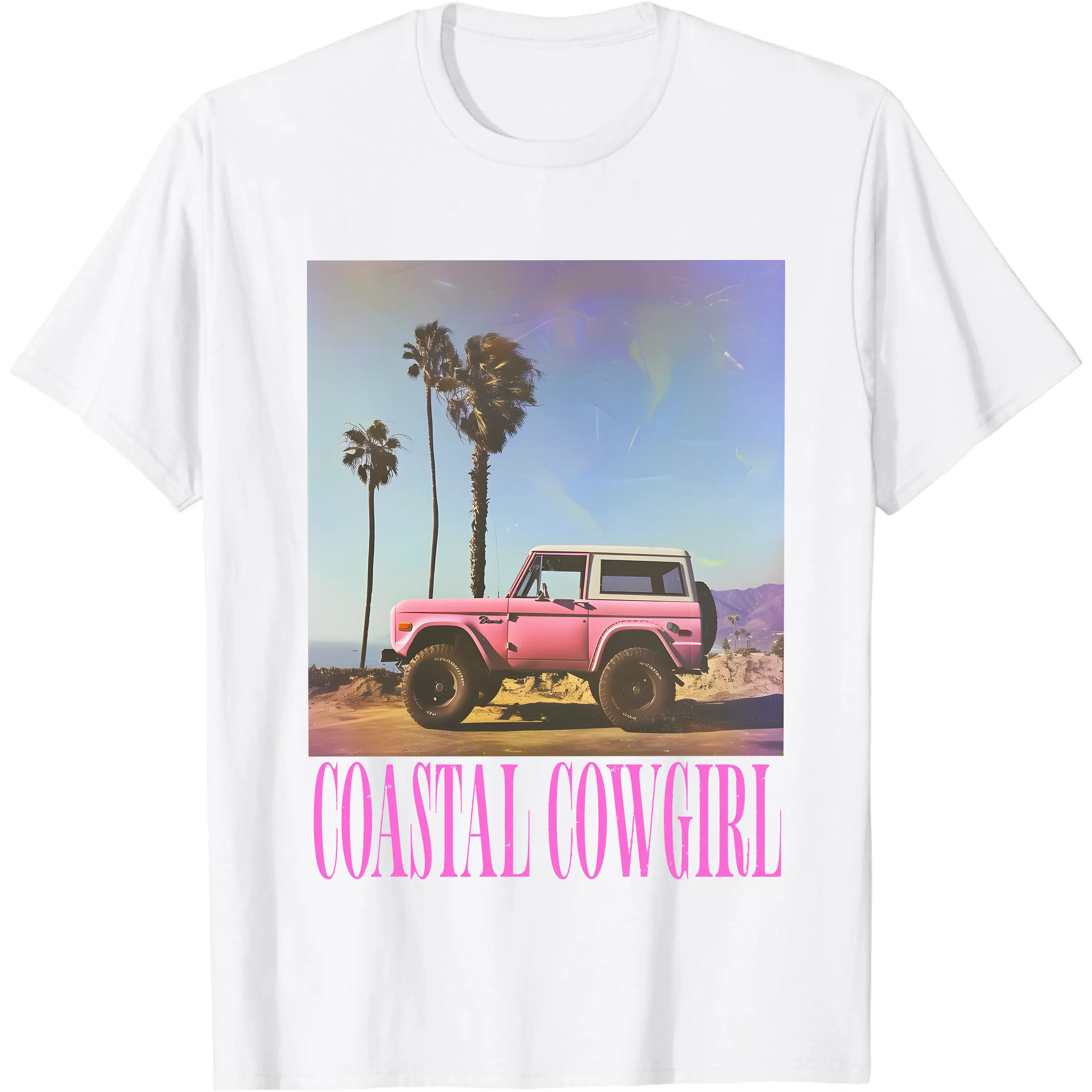 Women's Coastal Cowgirl Graphic T-shirt - Essential Short-Sleeve Lightweight Cotton Crew Neck Top for Casual Wear