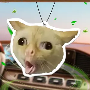 Cat Face Design Car Air Freshener, Car Rear-view Mirror Hanging Aromatherapy Tablet, Car Interior Decoration Accessories for Car, Car Fragrance