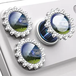 For iPhone 17 Pro/17 Pro Max Camera Lens Protector Film, Shiny Diamond/single Metal, 9h Hardness, Scratch-Resistant Screen Protector, Fashion Accessory, Silver Color